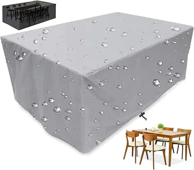 Produktbild von Quadratischer Lounge-Sesselbezug – 185 × 95 × 76 cm – 420D Oxford-Gewebe – staubdicht/reißfest/wasserdicht – hellgrau – Gartenmöbel