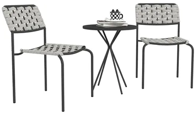 Produktbild von Outsunny Polyrattan Gartenmöbel Set, Outdoor Lounge Balkonmöbel für 2 Personen