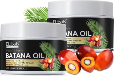 Produktbild von Batana Öl für Haare Haarwachstum Haarpflege Gesicht Haut Nägel Bio Vegan, 2x 120g