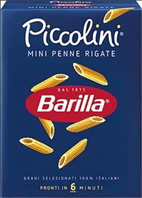 Produktbild von Barilla Piccolini Mini Penne Rigate 500 g – kleine Röhrennudeln aus Hartweizengrieß für schnelle Familiengerichte