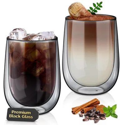 Obrázok produktu pre Sada dvoch dvojstenných kávových pohárov – 350 ml – vyrobených z borosilikátového skla