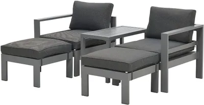 Produktbild von Garden Impressions Bolsena Balkonset 5-Teilig - arctic grey/reflex black