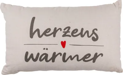 Produktbild von Kissen Dekokissen Zierkissen »Herzenswärmer« Raumdekor Geschenkidee Creme