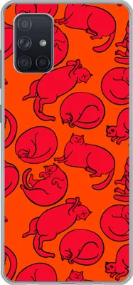 Produktbild von MuchoWow® Handyhülle Schutzhülle Hülle für Telefoonhoesje Samsung Galaxy A51 5G Muster - Katze - Orange - Jungen - Mädchen - Kinder - Kind Silikon Softcase Handy Hülle - Abbildung