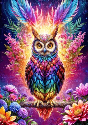 Image de Puzzle 2000 pièces ENJOY - Chouette fluo (Enjoy-2234)