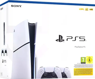 Produktbild von Playstation Ps5 Slim Mit 2 Dualsense Wireless-controllern Silber Europe PAL / EU Plug 220V Silber Europe PAL