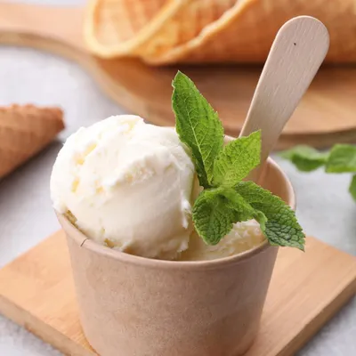 Produktbild von Stück, Holz-Eislöffel, 9,6cm, natur, Holz,100% | Eislöffel aus Holz, Einweglöffel, Dessertlöffel, wooden ice cream spoon,100%, Eisdiele, Catering, To-go