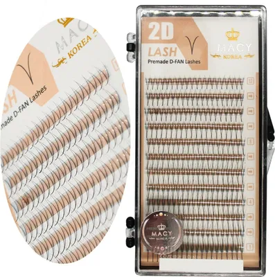 Immagine prodotto di Y Lashes 2D Volume Eyelashes fan finito estensioni ciglia C, D-Curl Macy, Spessore: 0,10 millimetri, Curl: C-Curl, Dimensioni: MIX 1 4x9mm.4x11mm.4x13mm