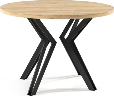 Produktbild von FURNLUX Esstisch Randi Beige Und Schwarz 120cm / Hauptfarbe: Beige / Abmessungen: 120 x 76 x 196 cm