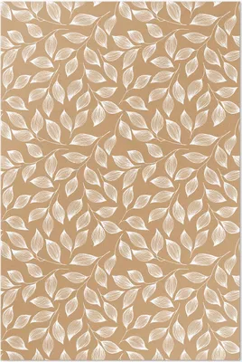 Produktbild von Boho Linerane Zweige mit Blättern – Vinyl Fußmatte – 140x210 cm – Rutschfest, Pflegeleicht & Langlebig