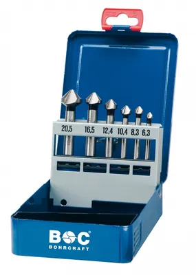 Produktbild von Bohrcraft Kegelsenker HSS DIN 335 C  in Metallkassette - 6-tlg. 6,3-8,3-10,4-12,4-16,5-20,5 mm / KS6 HSS - (VPE: 1 Stk.)