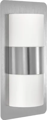 Produktbild von EGLO Außen-Wandlampe Cistierna, 2 flammige Außenleuchte, Wandleuchte aus Edelstahl in Silber, Kunststoff in Weiß, E27 Fassung, IP44