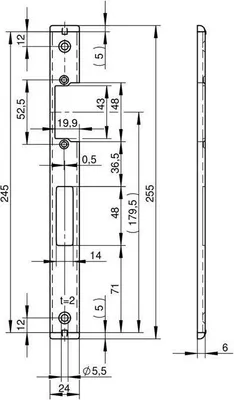 Produktbild von Schlieblech P697 DIN R Edelstahl matt gebrstet E-ffner U-Schlieblech fr Fluchttren DIN rechts