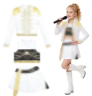 3-teiliges Cosplay-Kostüm für Mädchen, weiß, Gr. 150