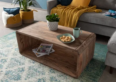 Produktbild von MASSIVMOEBEL24 Couchtisch Sheesham 100x50x40 braun geölt LOUNGE COLLECTION #03