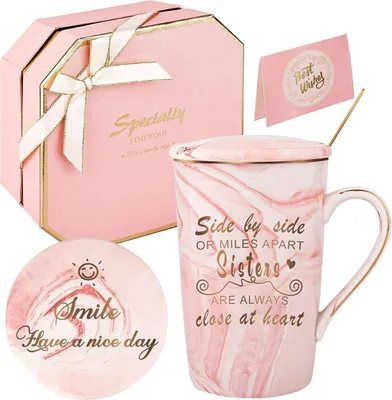 Image de Cadeaux infirmières Tasses pour l'anniversaire de la sœur - Set de tasses à café 420ML Rose