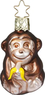 Produktbild von Christbaumschmuck Anhänger Glas Affe 5,5cm Braun