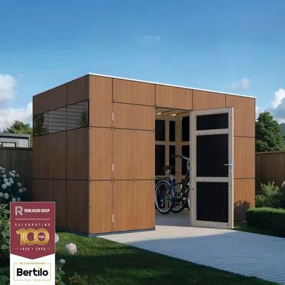 Produktbild von Gartenhaus Bertilo Trespa HPL Design 2 345 x 236 cm Walnuss