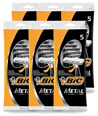 Obrázek produktu pro 6 ks holicích strojků Bic Men Metal – kovové, s jednou žiletkou – výhodný balení – 6 kusů