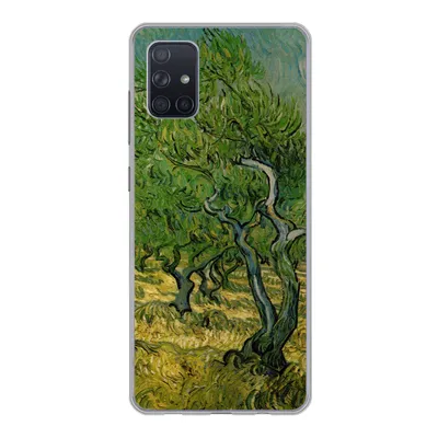 Produktbild von MuchoWow® Handyhülle Schutzhülle Hülle für Samsung Galaxy A71 Olivenhain - Vincent van Gogh Silikon Softcase Handy Hülle - Kartenbesitzer