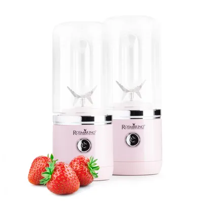 Obrázok produktu pre Sada 2 prenosných mixérov Rosmarino NutriMax 2 GO - ružová