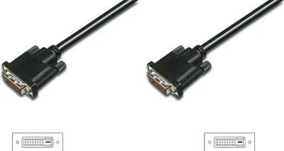 Produktbild von Digitus DVI-Anschlusskabel, 2 m, DVI-D, DVI-D, Männlich, Männlich, Schwarz
