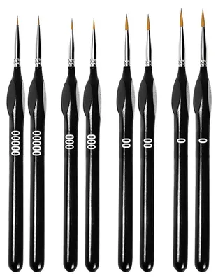 Produktbild von 8 Stück Feine Detail Pinsel Set, Pinselset Malen für Acrylfarben, Malpinsel für Künstler, Modellbau Pinsel, Künstlerpinsel Malen, Zeichenpinsel für Miniatur Modelle Nagelkunst