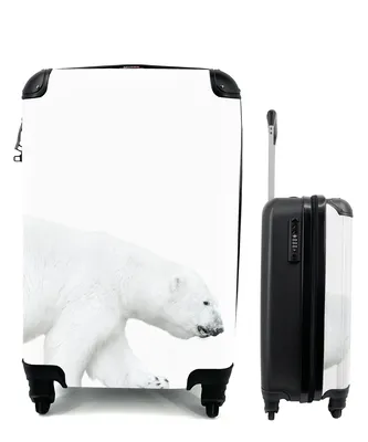 Produktbild von MuchoWow® Koffer Handgepäck Trolley Rollkoffer Kleine Reisekoffer mit 4 Rollen - Eisbär - Tiere - Weiß - Cabin Size < 55x40x23 cm & 55x40x20 cm - Fotokoffer - Kabinenkoffer - Boardgepäck - Reise-Box - Reisekoffer - Reisegepäck - Koffer mit Bild - Trolley für Kinder