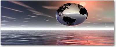 Produktbild von Tulup® Glas-Bild Wandbild aus Glas - 125x50 - Wandkunst - Wandbild hinter gehärtetem Sicherheitsglas - Dekorative Wand für Küche & Wohnzimmer  - Weltall & Science-Fiction - Planet Erde - Orange
