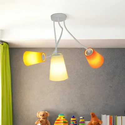 Produktbild von Bunte Deckenlampe Kinderzimmer flexibel verstellbare Arme 3-flammig stylisch WIRE Kinder Leuchte Decke
