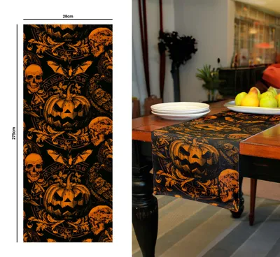 Obrázok produktu pre Halloween strašidelný obrus z tekvice strašidelná dekorácia na párty mystický obrus, farba: pestrofarebná