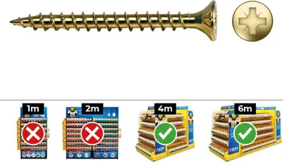 Image de Vis Bois Fraisée Celo 6x50 Bicrom Pozi Fixation Bois Lubrifiée Haute Performance - Celo