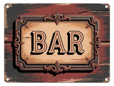 Produktbild von Vintage Bar Metallschild in 15x20 cm im Retro-Design