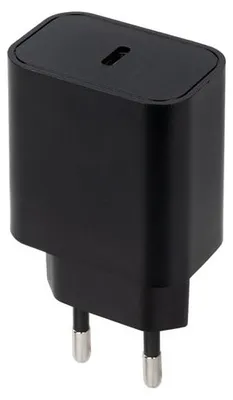 Produktbild von Schwarzes Schnellladegerät Typ C 20 W, 110-240 V, 50/60 Hz, 0,5 A