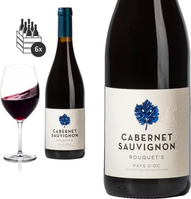 Produktbild von 6er Karton 2021 Cabernet-Sauvignon Rouquets trocken von Cellier du Pic - Rotwein