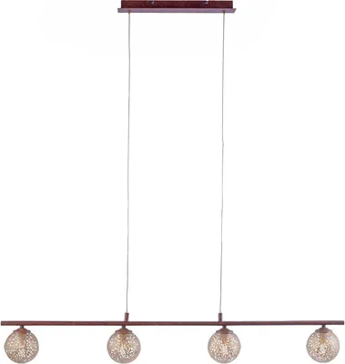 Produktbild von Selltec Pendellampe Greta Landhaus rustikal, braun/gold, Kugel Wohnzimmer, Esszimmer, Küche