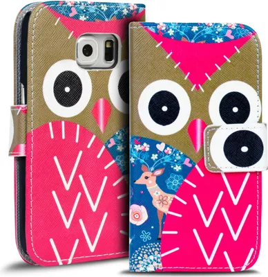 Produktbild von Handy Tasche für Samsung Galaxy S6 Edge Hülle Kunstleder Motiv Schutzhülle Case