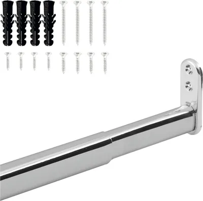 Produktbild von vasalat Kleiderstange ausziehbar 90-110 cm, robust & vielseitig - ausziehbare Kleiderstange, Garderobenstange bis 20kg belastbar - Schrankrohr ausziehbar mit Halterung