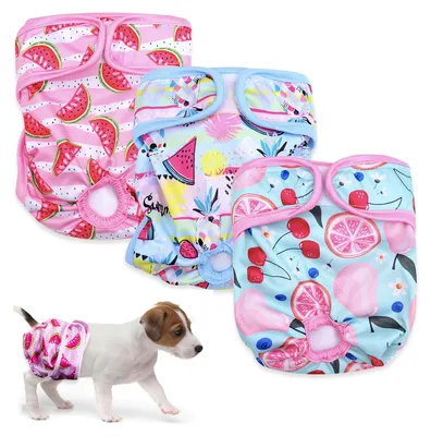 Image de Couches réutilisables pour chiennes - Absorbantes et lavables