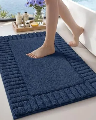 Image de Tapis de bain absorbant de 60x90 cm, antidérapant et lavable