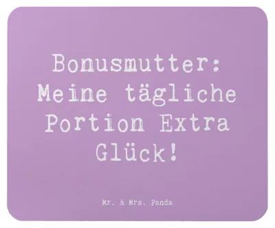 Produktbild von Mr. & Mrs. Panda Mauspad Spruch Bonusmutter Glück - Lavendeltraum - Geschenk, Mousepad, Bindung, Mouse Pad, Familie, laptop, pc, Geschenke, Liebe, Verwandte, Freude