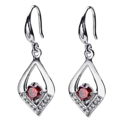 Produktbild von MATERIA by Matthias Wagner Damen Ohrhänger 925 Silber mit Zirkonia rot weiß rhodiniert SO-327