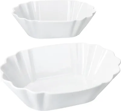 Zdjęcie produktu dla 2x Fritta owalna miska na frytki biała miska na currywurst talerz do serwowania porcelana