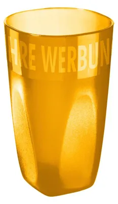Produktbild von Griffiger, langlebiger 0,4 Liter trend-orange PP Mehrwegbecher