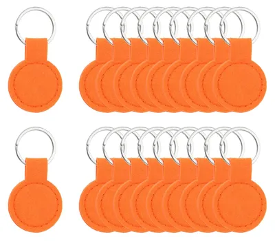 20 Filz-Schlüsselanhänger, orange, 54x40 mm, DIY