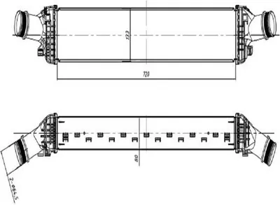 Produktbild von Ladeluftkühler Wärmetauscher-Prinzip 720 mm - 133 mm NRF für u.a. AUDI A6