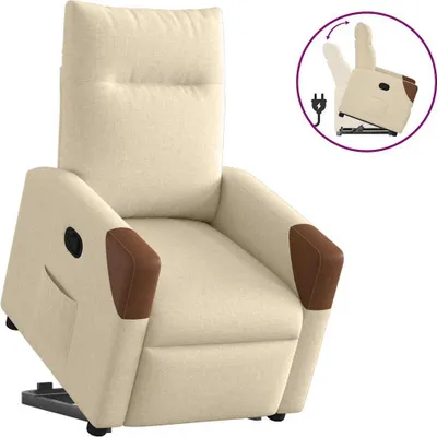 Image de Fauteuil inclinable Crème Tissu
