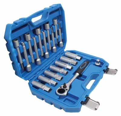 Immagine prodotto di Set-kit di attrezzi per lo smontaggio degli ammortizzatori, 18 pezzi, a cricchetto, speciali per la riparazione del telaio auto