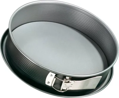 Image de Zenker Energy Moule à charnière à fond plat avec protection anti-fuite, Moule à charnière, Moule à pâtisserie, Moule à gâteau, Antiadhésif Classic, Argent / Anthracite, Ø 28 cm, 6904