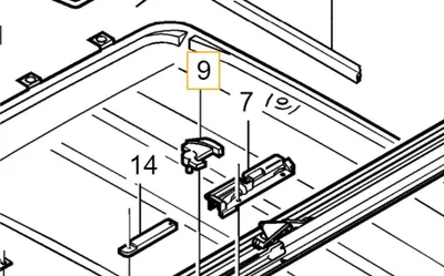 Zdjęcie produktu dla VOLVO S40 V40 Ogranicznik szyberdachu prawy OE